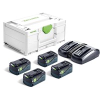 Festool 18v SYS Energy Set 4 x HighPower Batteries 5ah and Charger Kit Festool 18v SYS Energy Set 4 x HighPower Batteries 5ah and Charger Kit