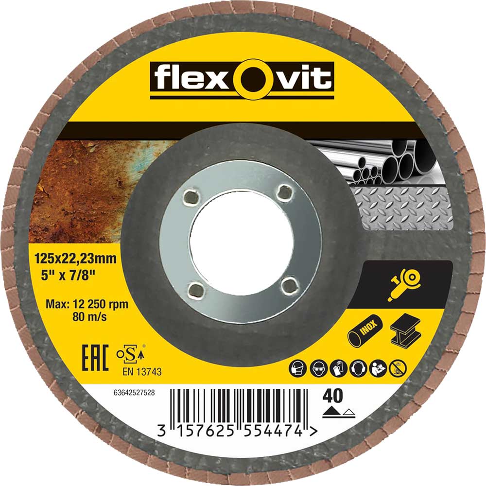 Flexovit Abrasive Flap Disc 125Mm 40G