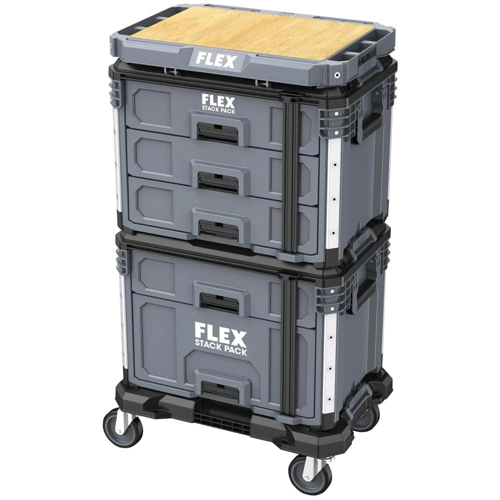 Flex TKL SP SET 2 Wheeled Tool Case Combo Stack Pack | Tool Box Stacks