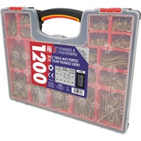 Forgefix Pro Organiser 1200 Piece Assorted Wood Screw Kit Forgefix Pro Organiser 1200 Piece Assorted Wood Screw Kit