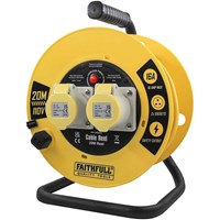 Faithfull Power Plus 16A 2 Socket Open Cable Reel 110v