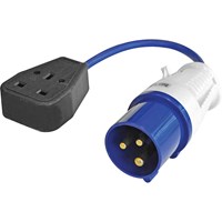 Faithfull Fly Lead Single Socket Converts 16 amp to 240v 3 Pin Socket
