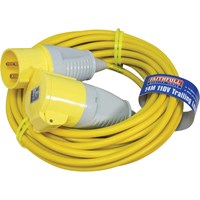 Faithfull Extension Trailing Lead 32amp 2.5mm Yellow Cable 110v Faithfull Extension Trailing Lead 32amp 2.5mm Yellow Cable 110v