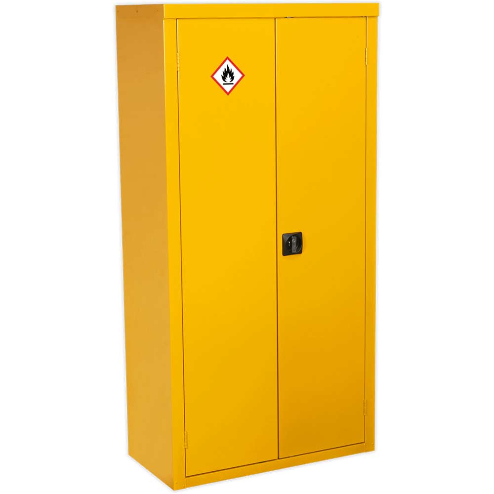 Sealey Yellow Flammables / Hazardous Storage Cabinet 900Mm 460Mm 1800Mm 59.74Kg