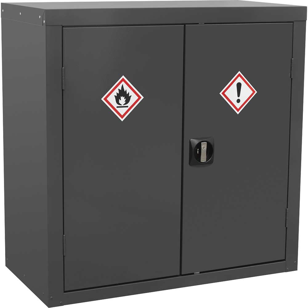 Sealey Grey Coshh Hazardous Storage Cabinet 900Mm 460Mm 900Mm 70Kg