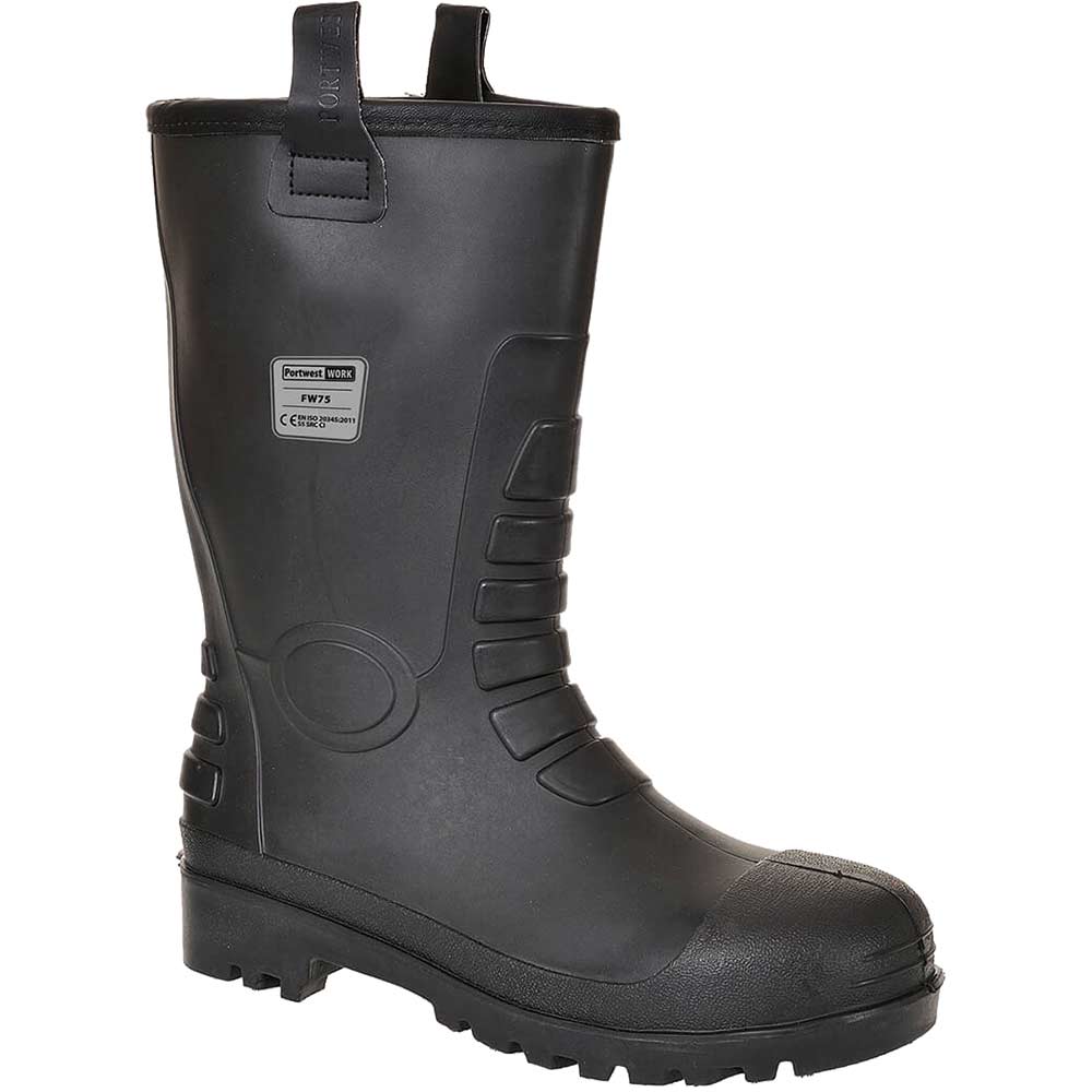 Portwest Neptune S5 CI Waterproof Rigger Safety Boots - Black, 38, Fit R