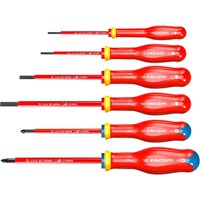 Facom Protwist 6 Piece VDE Insulated Slotted and Pozi Screwdriver Set