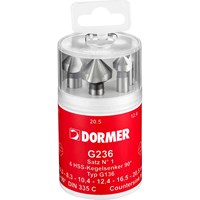 Dormer G2361 6 Piece HSS Straight Shank 90° Countersink Set Dormer G2361 6 Piece HSS Straight Shank 90° Countersink Set