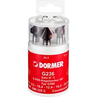 Dormer G2363 6 Piece HSS Straight Shank 90° Countersink Set Dormer G2363 6 Piece HSS Straight Shank 90° Countersink Set