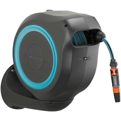 Gardena Wall Mounted Automatic Narrow Hose Roll Up Retractable Hose Reel