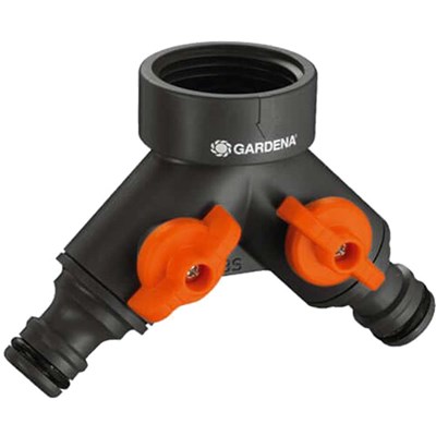 Gardena ORIGINAL Small Dual Output Hose Pipe Threaded Tap Connector