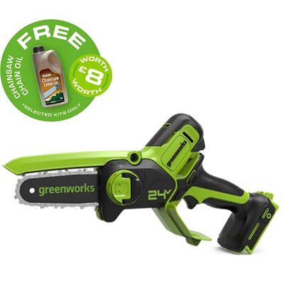 Greenworks G24MCS10 24v Cordless Tree Pruner 100mm