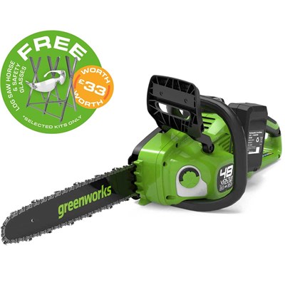 Greenworks GD24X2CS36 48v Cordless Brushless Chainsaw 360mm