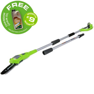 Greenworks G24PS 24v Cordless Telescopic Pole Tree Pruner