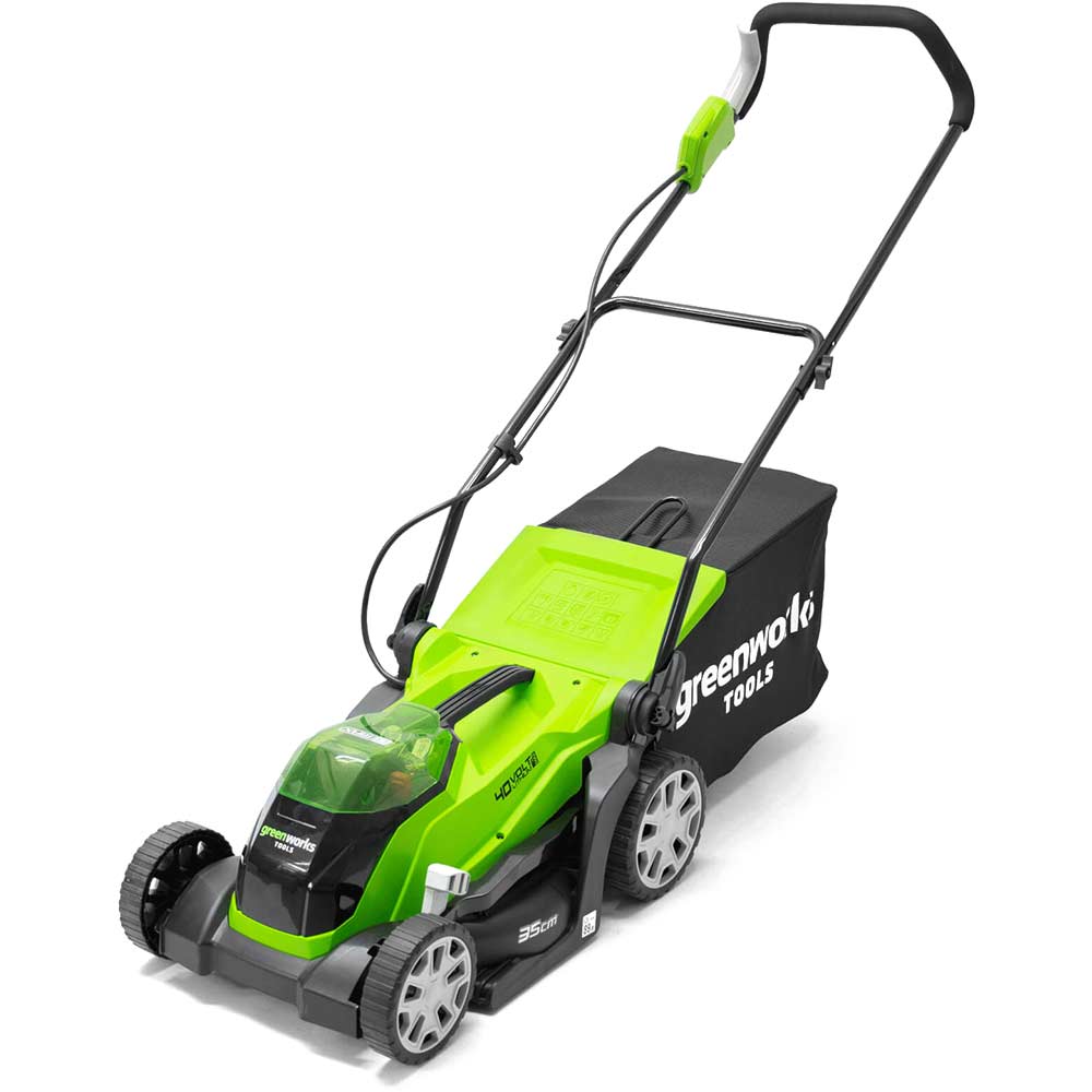 Greenworks G40lm35 40V Cordless Rotary Lawnmower 350Mm Size 40