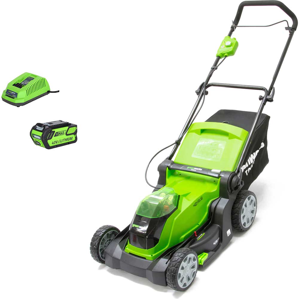 Greenworks G40lm41 40V Cordless Rotary Lawnmower 400Mm Size 5