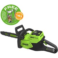 Greenworks GD60CS 60v Cordless Brushless Chainsaw 400mm