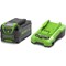 Greenworks GWGSK40B4 40v Cordless Battery 4ah and Standard Charger 