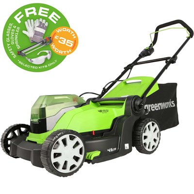Greenworks G24X2LM41 48v Cordless Rotary Lawnmower 410mm