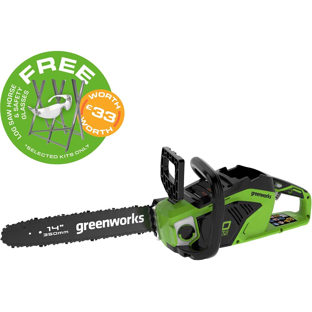 Greenworks GD40CS15 40v Cordless Brushless Chainsaw 350mm Chainsaws