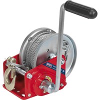 Sealey Hardened Steel Geared Hand Winch with Automatic Brake and Cable