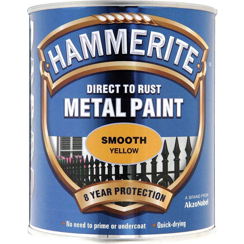 Hammerite Yellow Smooth Finish Metal Paint 3In