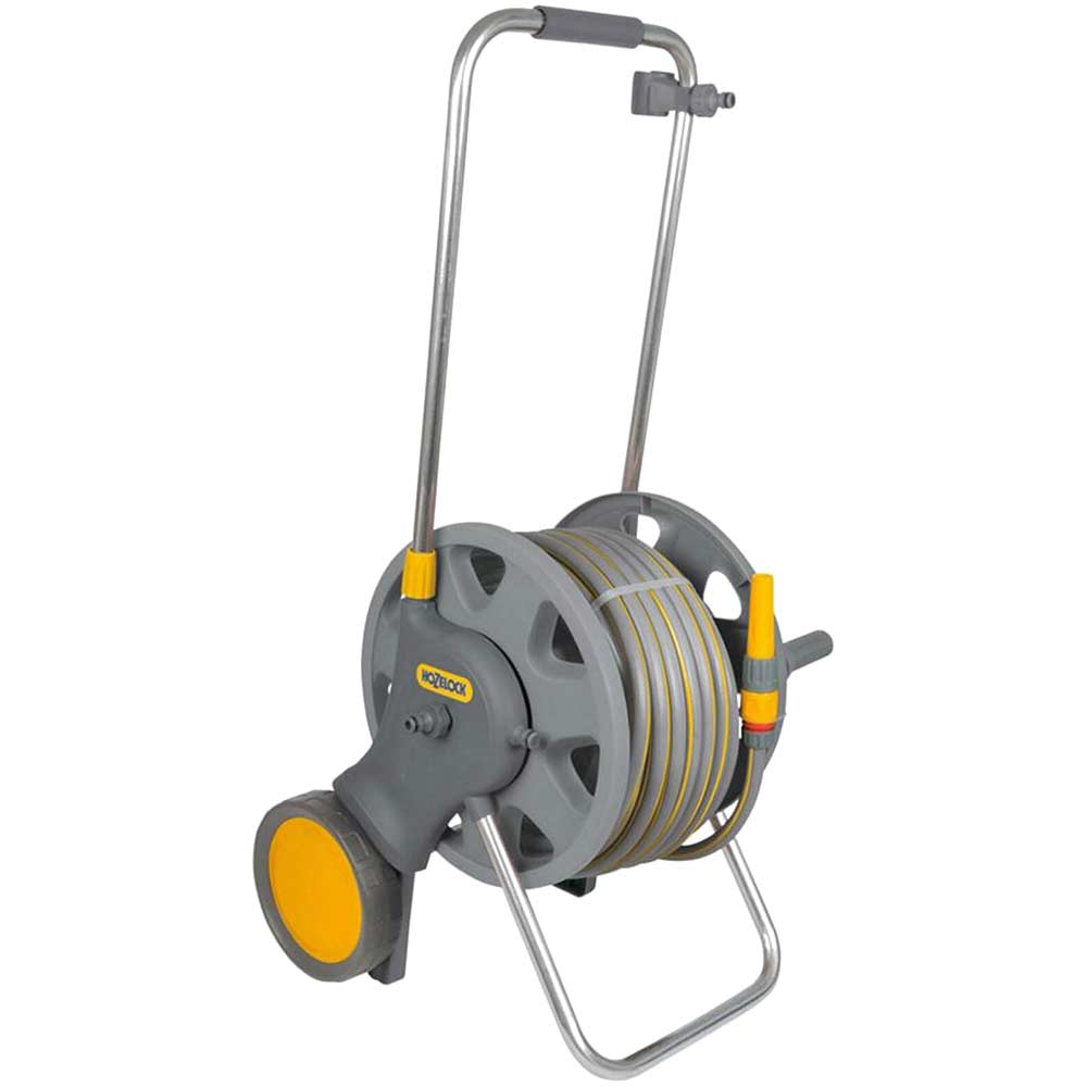 Hozelock Grey/Yellow Wheel Hose Reel Cart 1/2" / 12.5Mm 50M & Large