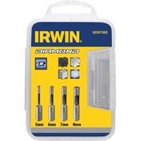 Irwin 4 Piece Diamond Tipped Drill Bit Set