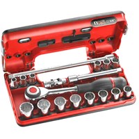 Facom 18 Piece 3/8" Drive Bi Hex Socket Set Metric in Detection Box