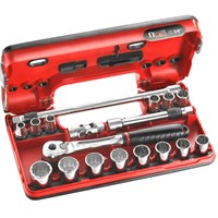 Facom 18 Piece 3/8" Drive Bi Hex Socket Set Metric in Detection Box Facom 18 Piece 3/8" Drive Bi Hex Socket Set Metric in Detection Box