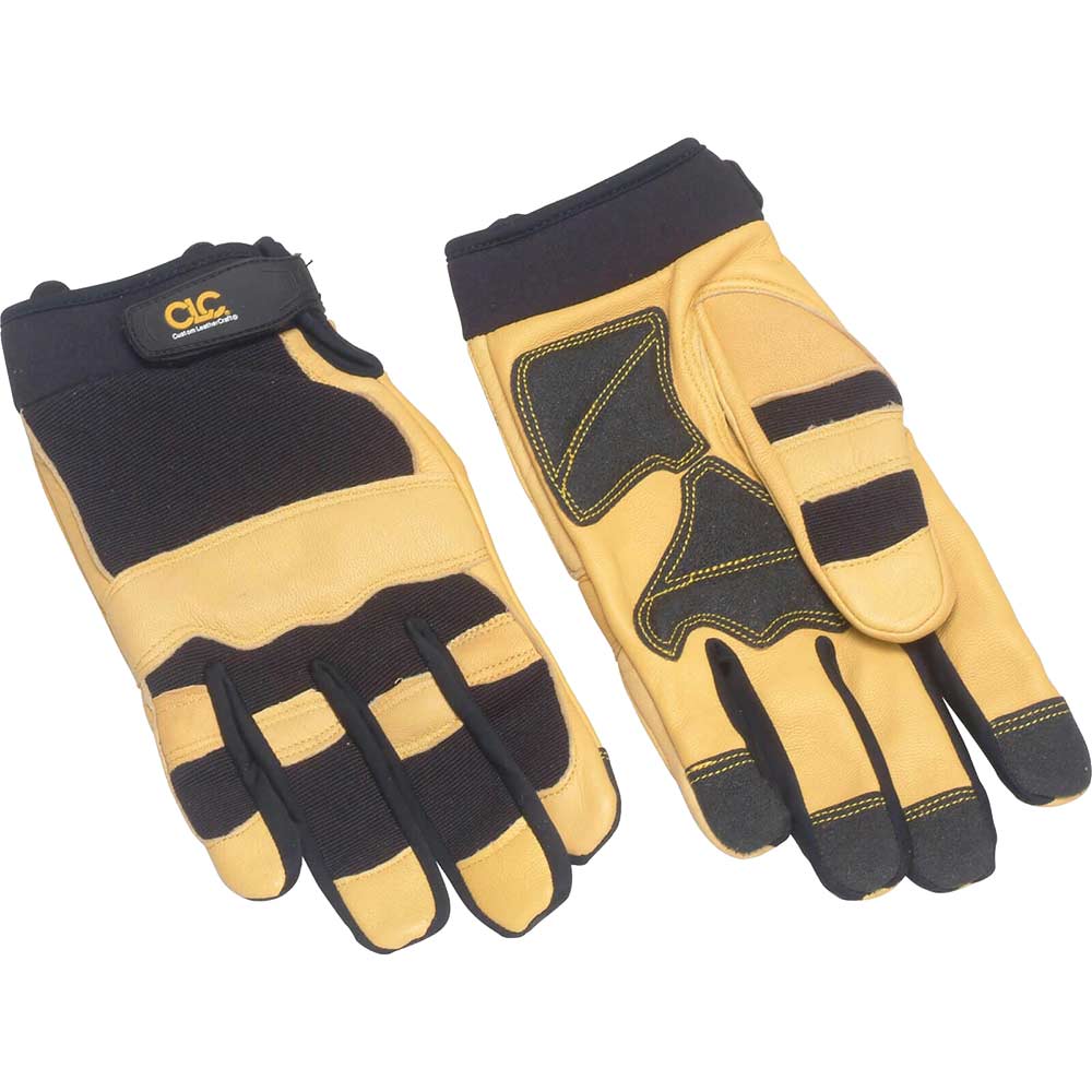 Kunys Hybrid Top Grain Leather Cuff Gloves - Size L (Size 9)