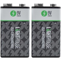 Lighthouse USB-C Rechargeable Li-ion 9v Battery 