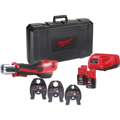 Milwaukee M12 HPT 12v Cordless Hydraulic Press Tool and V Jaws