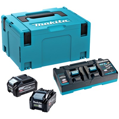 Makita 1911E6-1 40v Max XGT 2 x BL4040F High Output Battery and 110v Twin Charger Kit