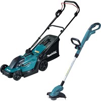 Makita 18v LXT Cordless Rotary Lawnmower and Grass Trimmer Kit Makita 18v LXT Cordless Rotary Lawnmower and Grass Trimmer Kit