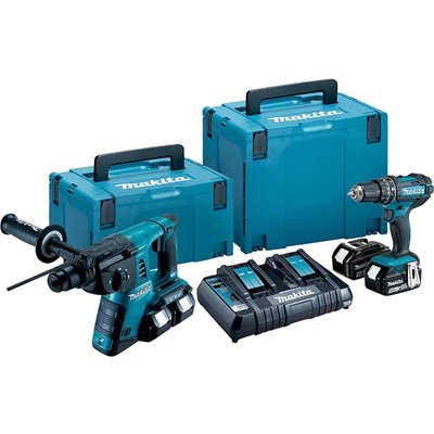 Makita DLX2137PTJ 18v LXT Cordless SDS Plus and Combi Drill Kit
