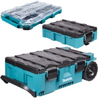 Makita 3 Piece MakTrak Rolling Tool Chest, Medium Box & Medium Organiser Kit 