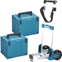 Makita 2 Piece 821552-6 MakPac Connector Stackable Power Tool Case Set and Case Trolley Makita 2 Piece 821552-6 MakPac Connector Stackable Power Tool Case Set and Case Trolley