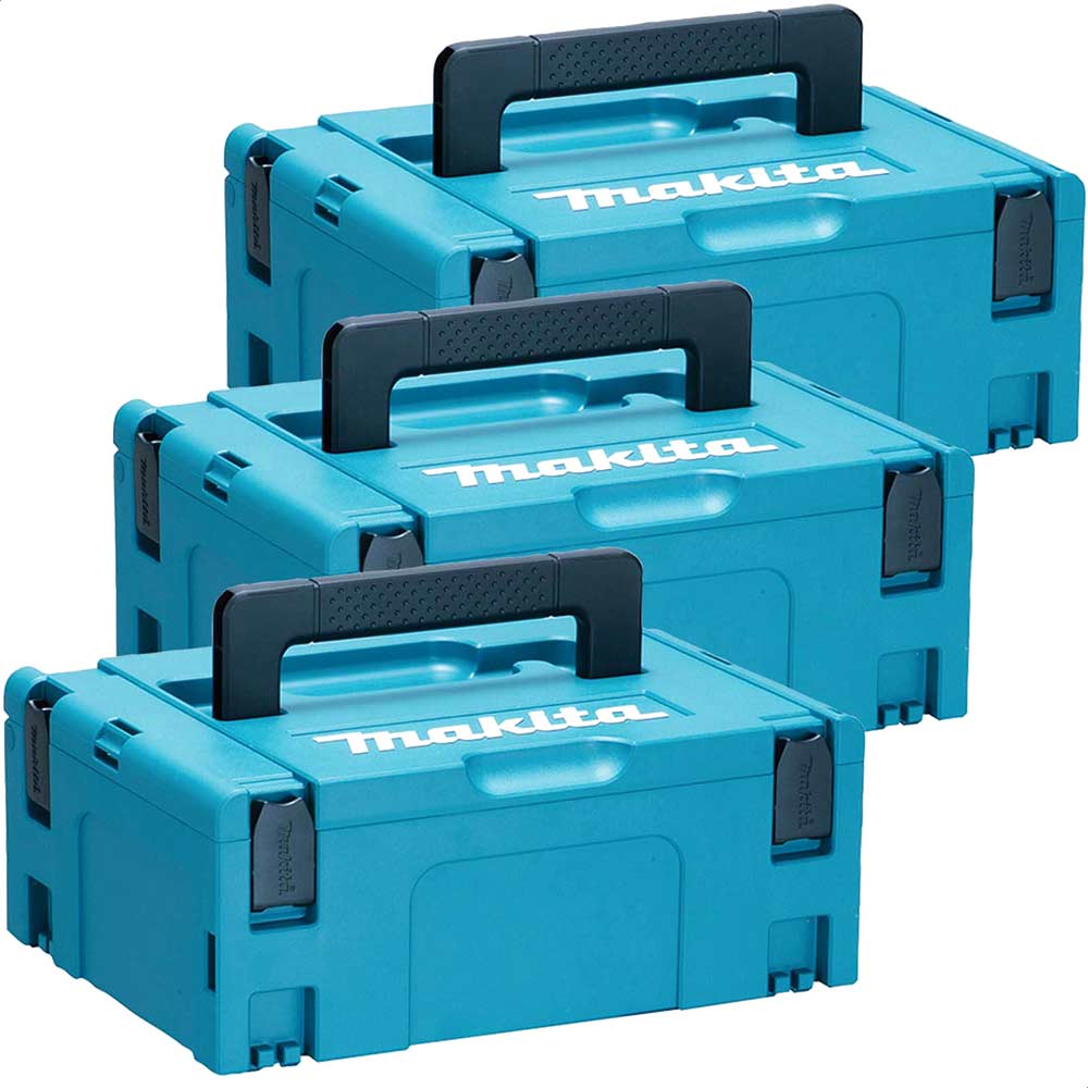 Makita 3 Piece 8215500 MakPac Connector Stackable Power Tool Case Set