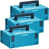 Makita 3 Piece 821550-0 Type 2 MakPac Connector Stackable Power Tool Case Set