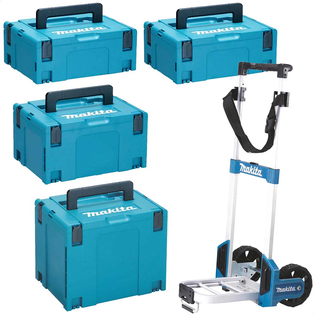 Makita 4 Piece MakPac Connector Stackable Power Tool Case Set and Case