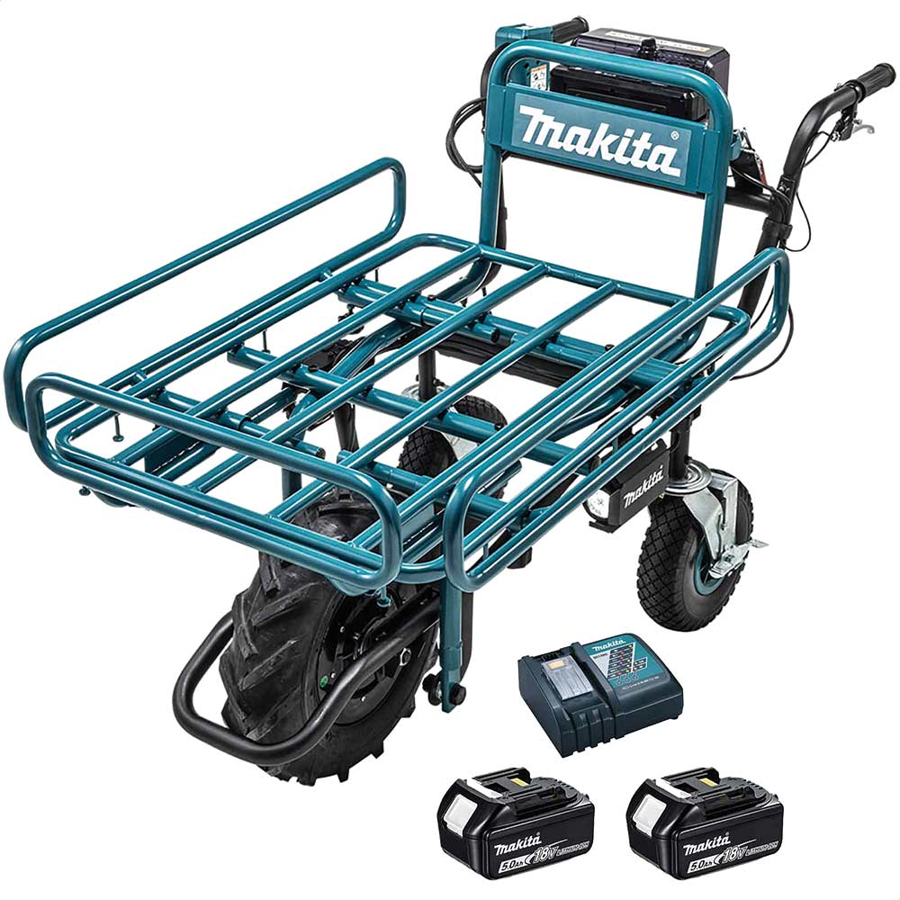 Makita Light Dcu180 18V Lxt Cordless Brushless Wheelbarrow And Pipe Frame X 5Ah Li-Ion Battery Charger Size 2