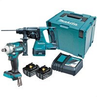 Makita DLX2372TJ 18v LXT Cordless SDS Drill and Impact Wrench Kit Makita DLX2372TJ 18v LXT Cordless SDS Drill and Impact Wrench Kit