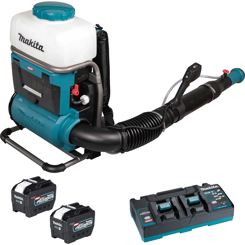Makita Pm001g 40V Xgt Cordless Brushless Backpack Mist Blower X 8Ah Li-Ion Battery Charger Size 2