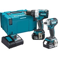 Makita DLX2214TJ 18v LXT Cordless Combi Drill and Impact Driver Kit Makita DLX2214TJ 18v LXT Cordless Combi Drill and Impact Driver Kit