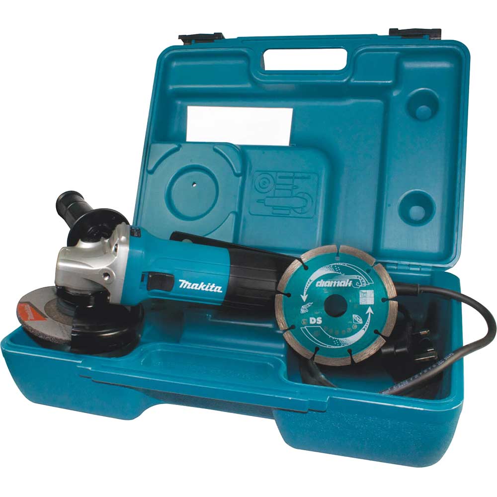 Makita Ga4530rkd Angle Grinder And Diamond Blade 115Mm Small