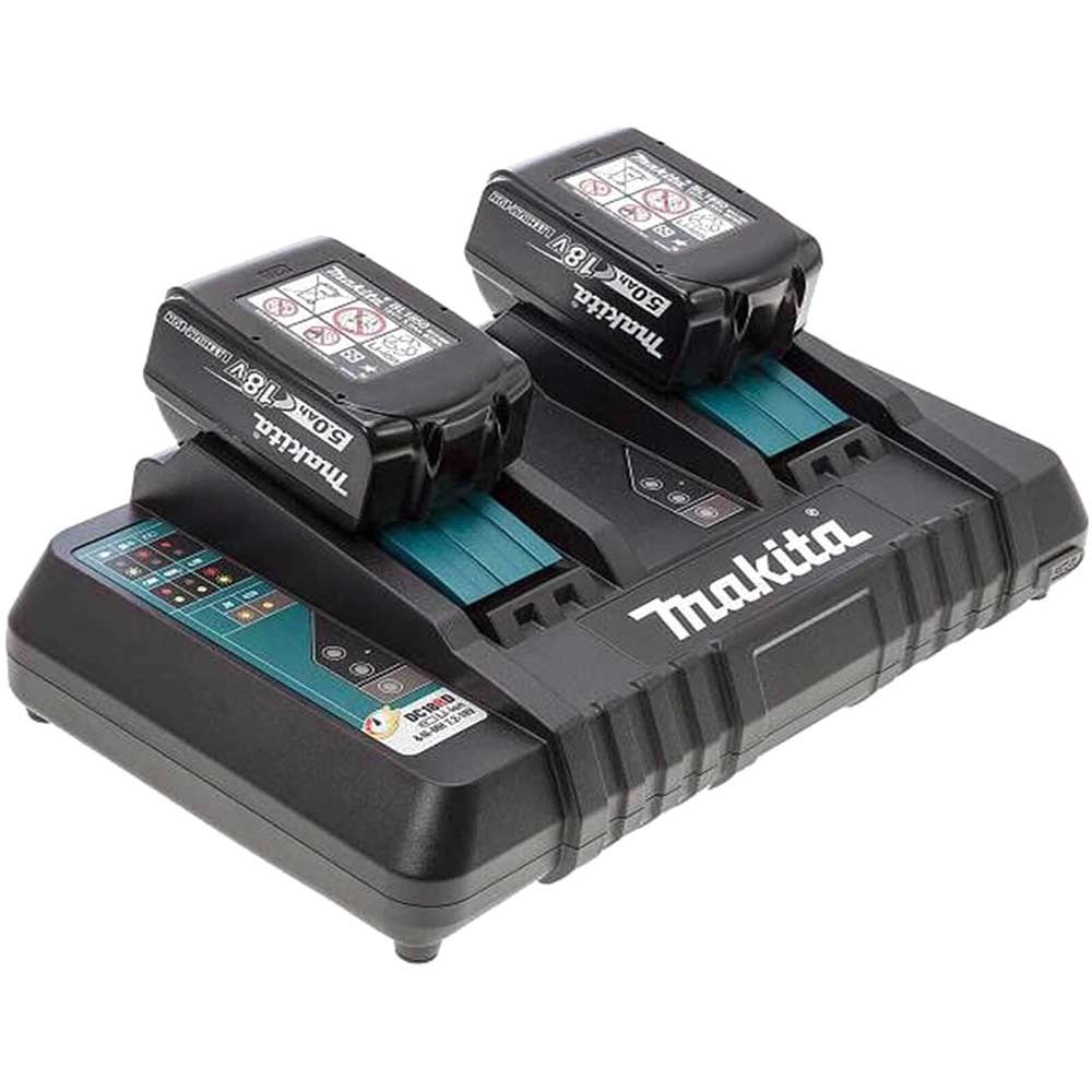 Makita DC18RD 18v Twin Charger and Li-ion Batteries 5ah