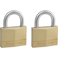 Masterlock Solid Brass Padlock Pack of 2 Keyed Alike
