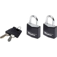 Masterlock Aluminium Vinyl Padlock Pack of 2 Keyed Alike Masterlock Aluminium Vinyl Padlock Pack of 2 Keyed Alike