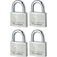 Masterlock Aluminium Padlock Pack of 4 Keyed Alike Masterlock Aluminium Padlock Pack of 4 Keyed Alike